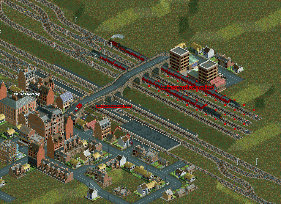Melton Mowbray Station and goods yard, which brings meat to the local pie factory.
