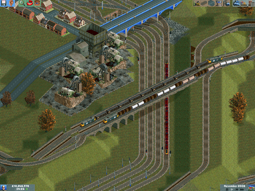 Freight line overpasses passenger line