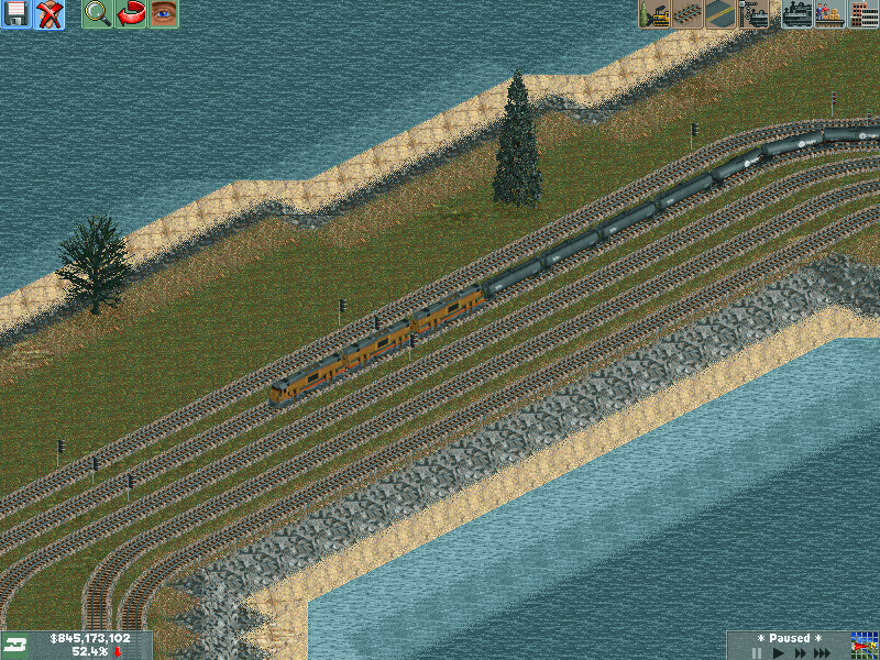 Oil train going through a length of track that should eventually be pretty busy