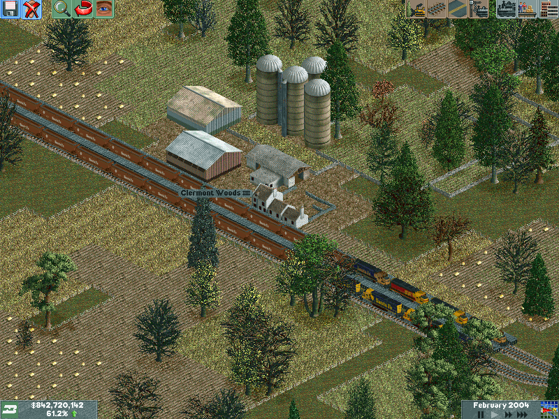 Grain trains waiting at the farm