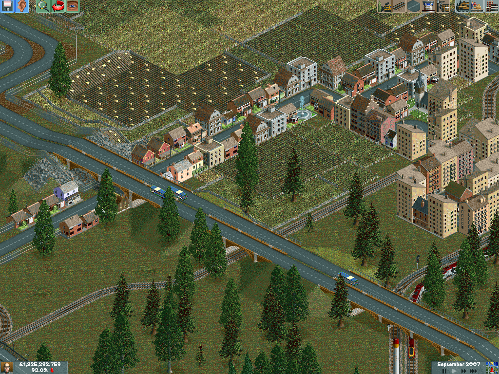 Recently built motorway with some buses on it.