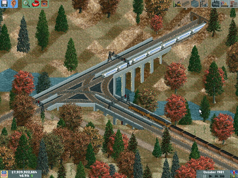 A full coal train give way for a steel/plastics train.