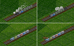 Top: engine being attached to the other end of a consist with 2-axle passenger coaches and a mail van; Bottom: push-pull being performed by a BB600cv-driven train