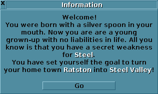 Welcome screen