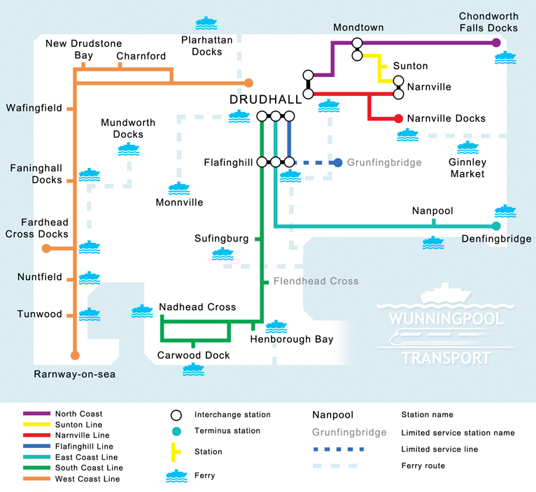 Wunningpool Transport Network Map