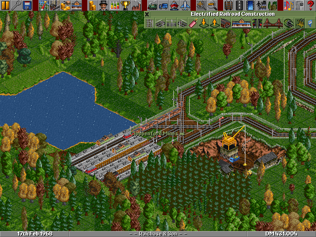 For the new steel mill to operate well, Iron Ore needs to be brought in to supply it. Fortunatly, it was a simple addition of another train to one of the existing wood lines.