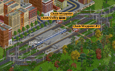 Two switch towers are required here to complete the gravel path across the tracks.