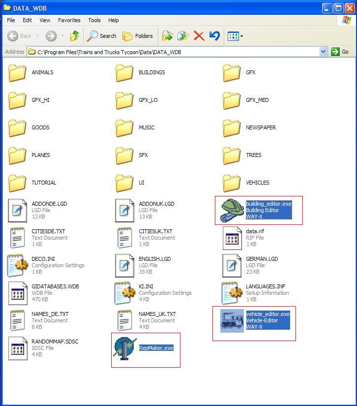 The two editor programs and the repmaker program need to be in the DATA_WDB folder and run from there
