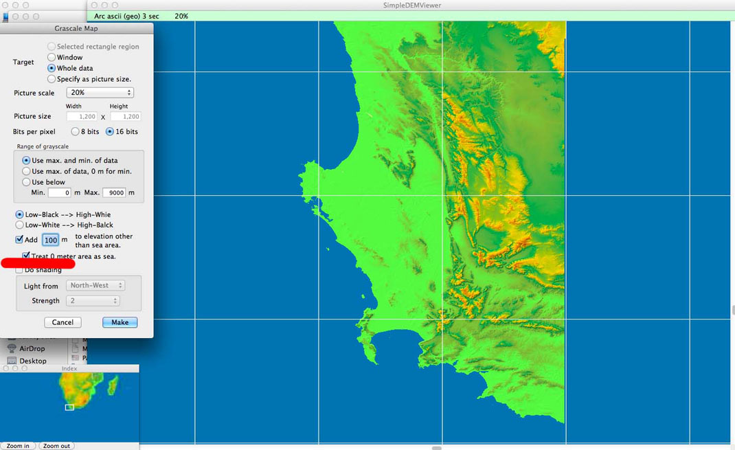 SimpleDEMviewer - Greyscale Tool