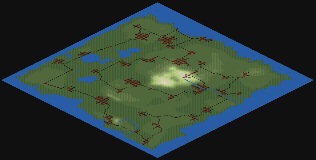 256^2 map showing shortest path.