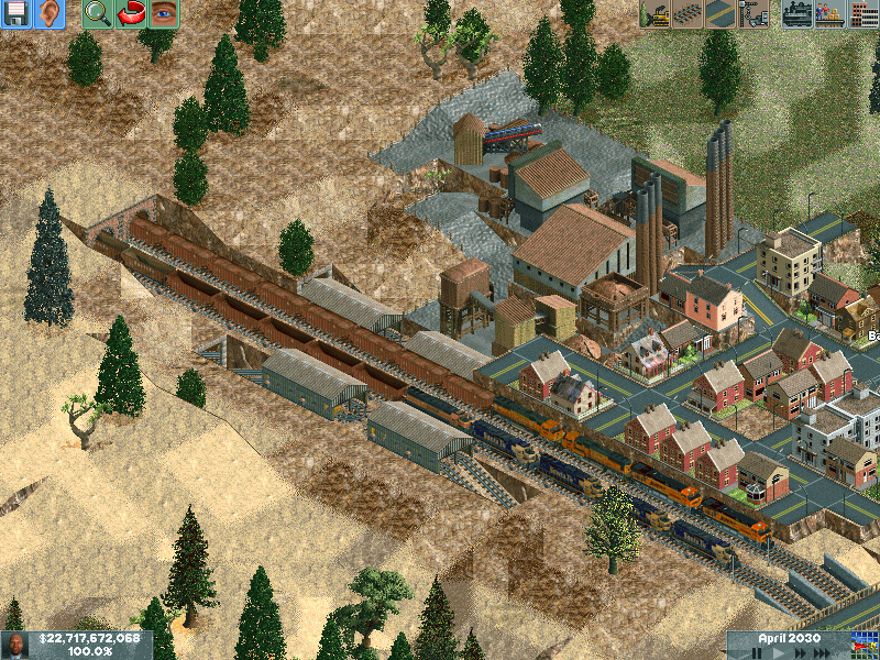 The long iron train at the top of the mountain. Ore trains now have help from minecarts
