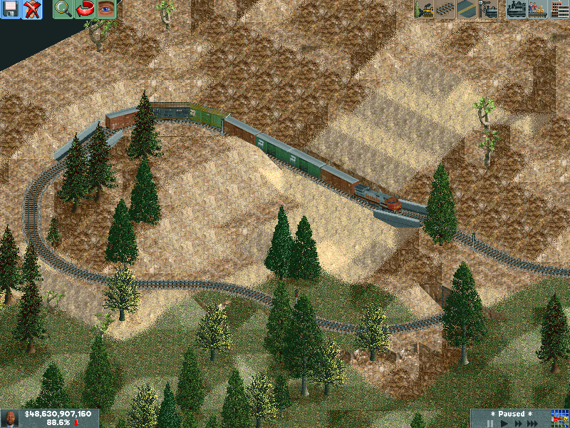 A short paper train climbing up the mountain
