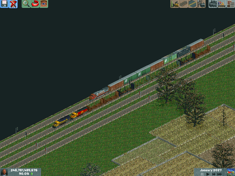 Empty trains racing