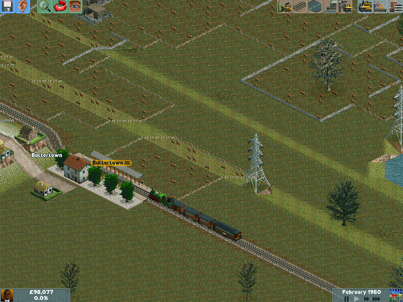 Locomotion screenshot with a small station and some station tiles.