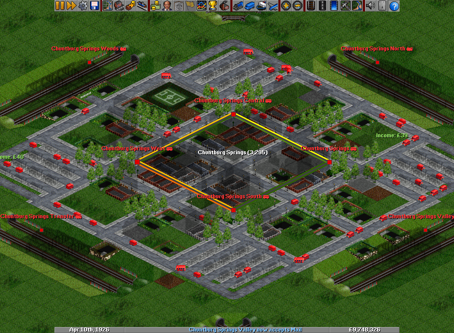 A view of how I've set up my innercity transportation core to handle massive passenger levels as city grows and network expands outwards.