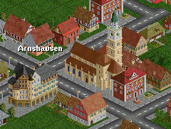 Cathedral and town hall (the little red building in the front)