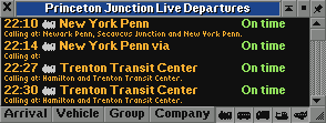 The list of stations called at will scroll when it does not fit