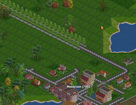 Something like this... trees with paved sidewalks for placeholder