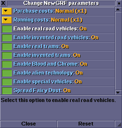 Cars Cars 39 - Parameter menu