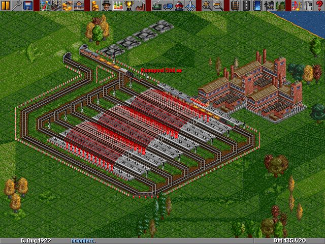 The train coming in from northern direction is trying to enter the first slot of the station, although it is already in use O_o