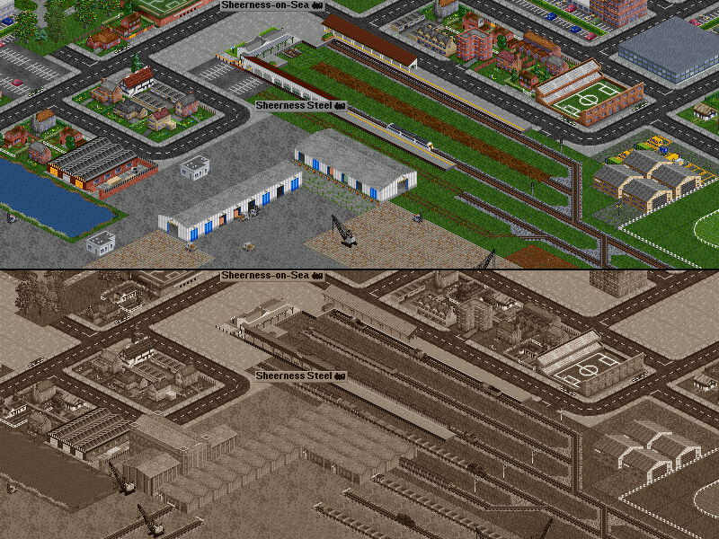 Sheerness-on-Sea Railway Station, 2017 &amp; 1940. Once a bustling terminal for holidaymakers and industry, Sheerness-on-Sea is now almost abandoned with only two Southeastern trains per hour to Sittingbourne for a connection to London.