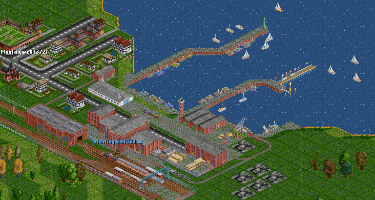 A small old-fashioned fishing harbour, closely interacting with [i]NewStations[/i] freight facilities.