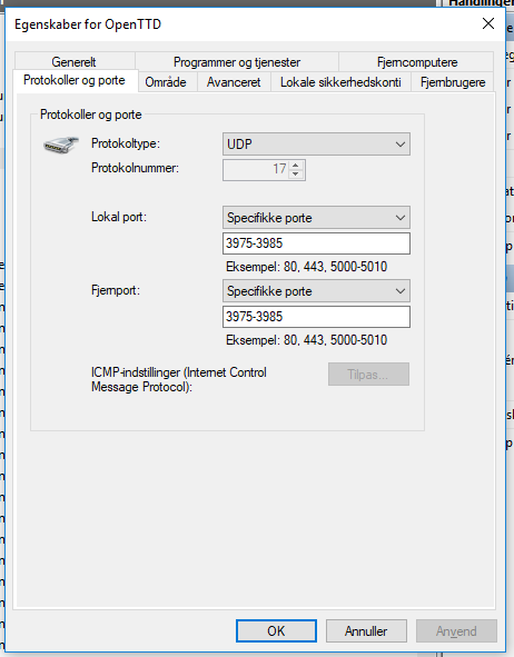 UDP ports in