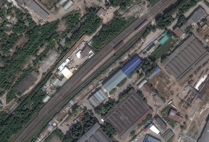 Map of railway station &quot;Stakhanovskaya&quot; in Samara, Russia. Made in Yandex.