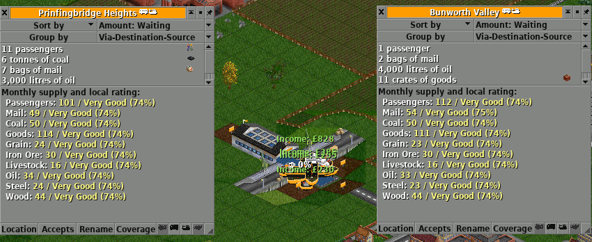 Two docks next to each other act as a hub for cargo telepotiation