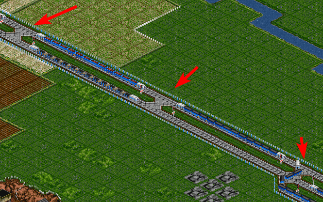 This is a straight line with one track per direction, you don't need crossovers (they only cause problems)