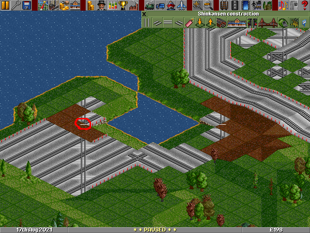 I put a red circle around the glitch. It only occurs when there's a junction on a slope tile. you can see above that the same configuration on land has no glitch. the same happens in the other rotations of this junction (example on the right)