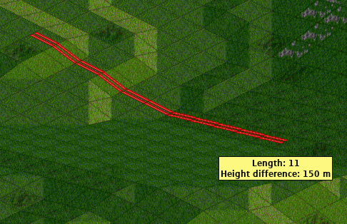 Drag the Autorail tool to see the height difference between two tiles