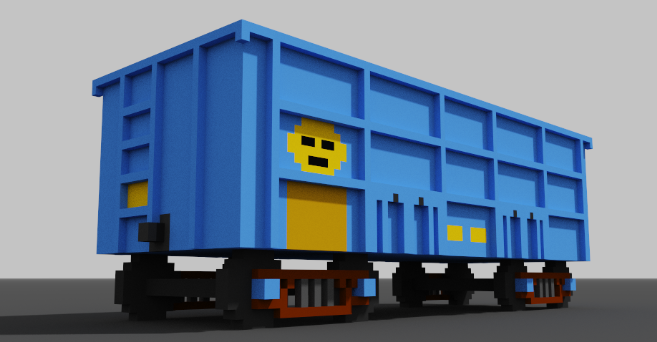 Voxel model for the blue wagon