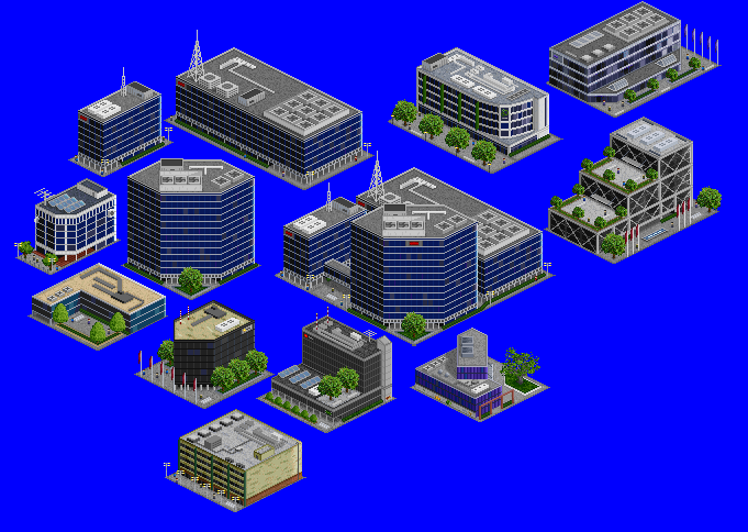 Currently I have only created midrise offices, but in the future I will create some skyscrapers.