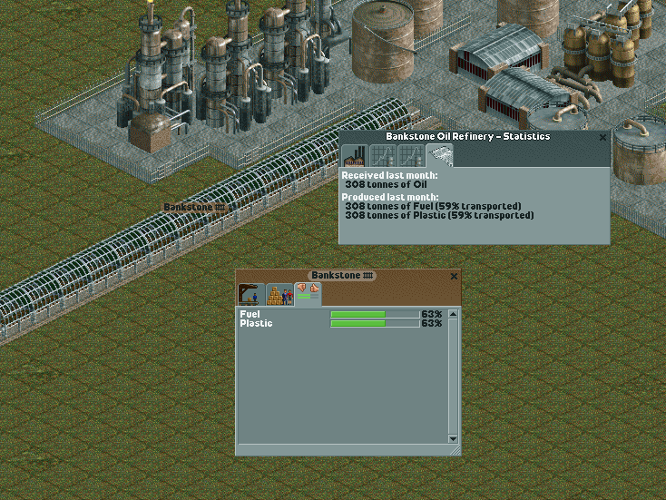 The NL Oil refinery in action. Stil to do: Split the amount of produced cargo in two.