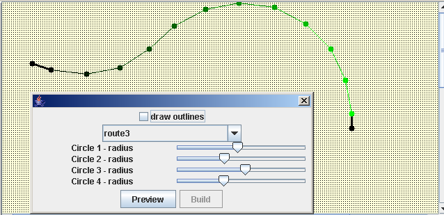 increased the radius of the 2 circles involved in this route.