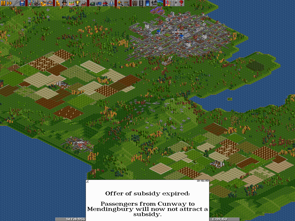 This is just a part of the map with a farm and a city next to some water.