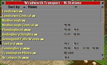 Station Listing With for type of cargo