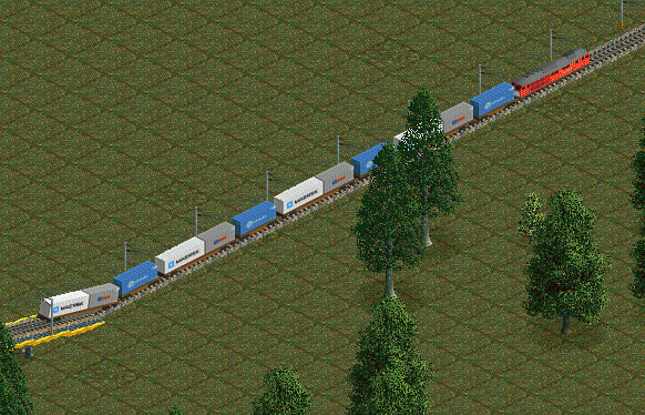 Small and large container wagons. Currently only for goods transport, but in the NL Region for more items.