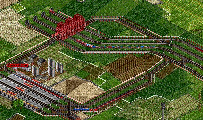 We pass a farm with its exit track looming above us...
