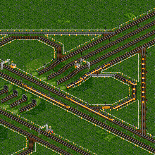 turning trains dont stop the vertical and horizontal going trains
