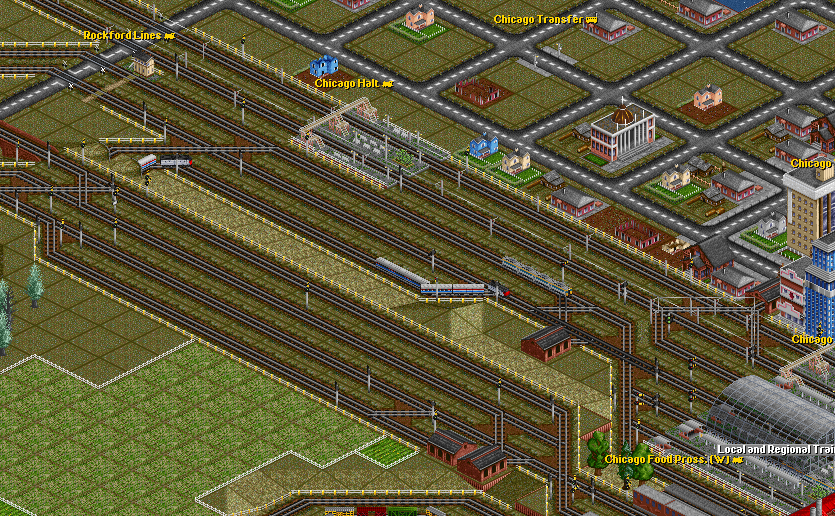 The third and final shot of the area around Chicago, mostly showing the passenger tracks, and the local freight tracks from the NW part of the map.