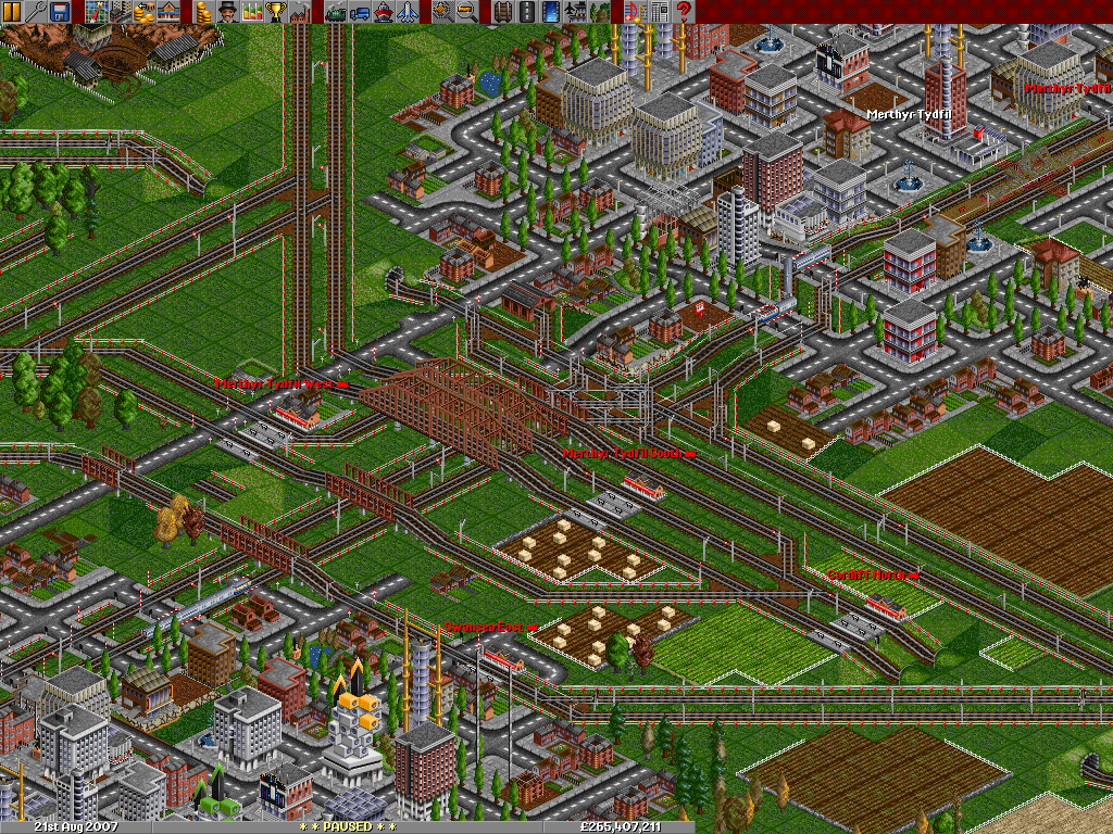 The same junction as above (the one at the lower edge of the screenie, with the BR92), but from my earlier game. My new one should be a heck of a lot better. This game was without PBS.