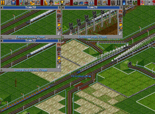 A shot of a few of the trains in action.