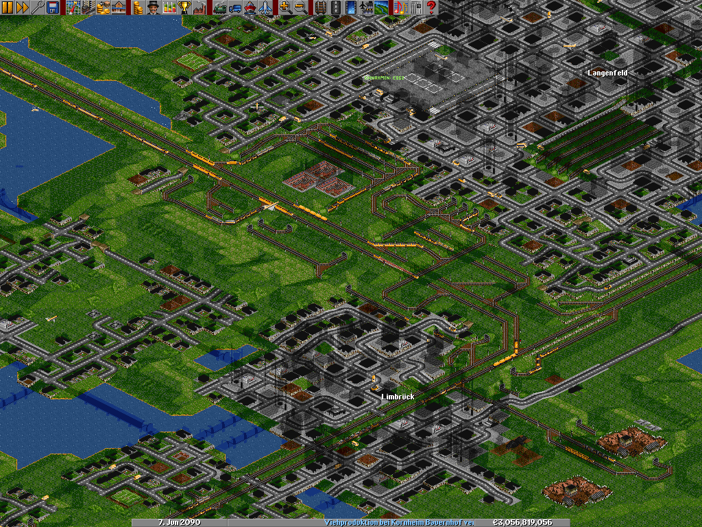 A closeup of my factory station (serving 40 trains) and surrounding
