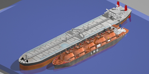 The ship looks like a boat compared to Batillus.