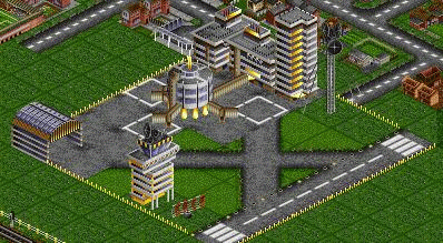 A small change in hight of the terminal building of the modern airport.