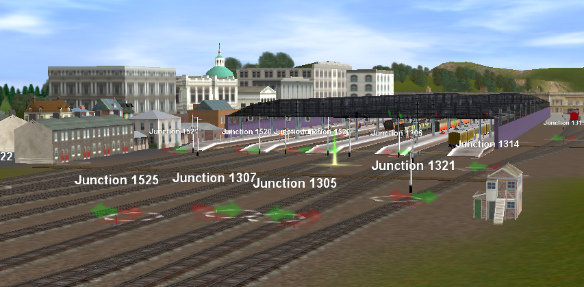 The Big Station, at Knapford. Near here is the Big Engines shed as well, and to the right of the screenie is the post-sidings. Percy is there at the moment.