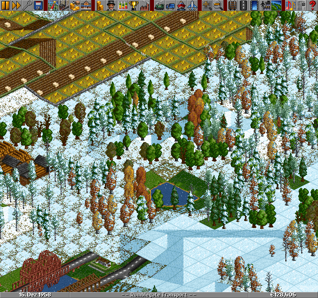 Getting winter with snowy trees and japanese ricefields