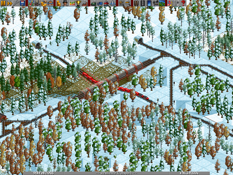 For one moment I thought I was playing Rollercoaster Tycoon. This is how bad it went. Even though the train is not that far away from the foot of the mountain, the landscape is practically nothing but trees, rocks and snow. This is truly a desolate enviro